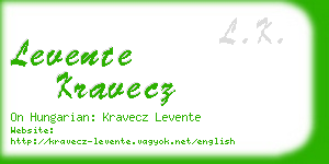 levente kravecz business card